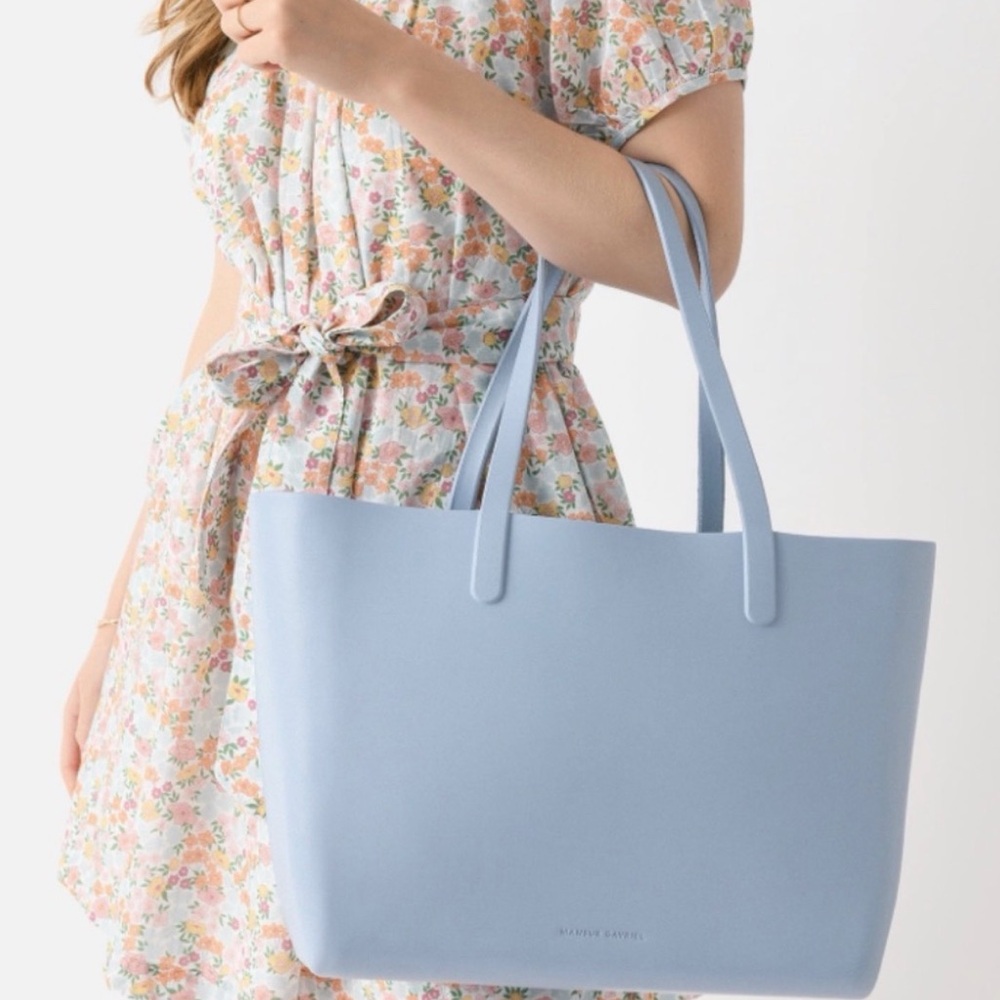 Mansur Gavriel Light Blue Leather Tote